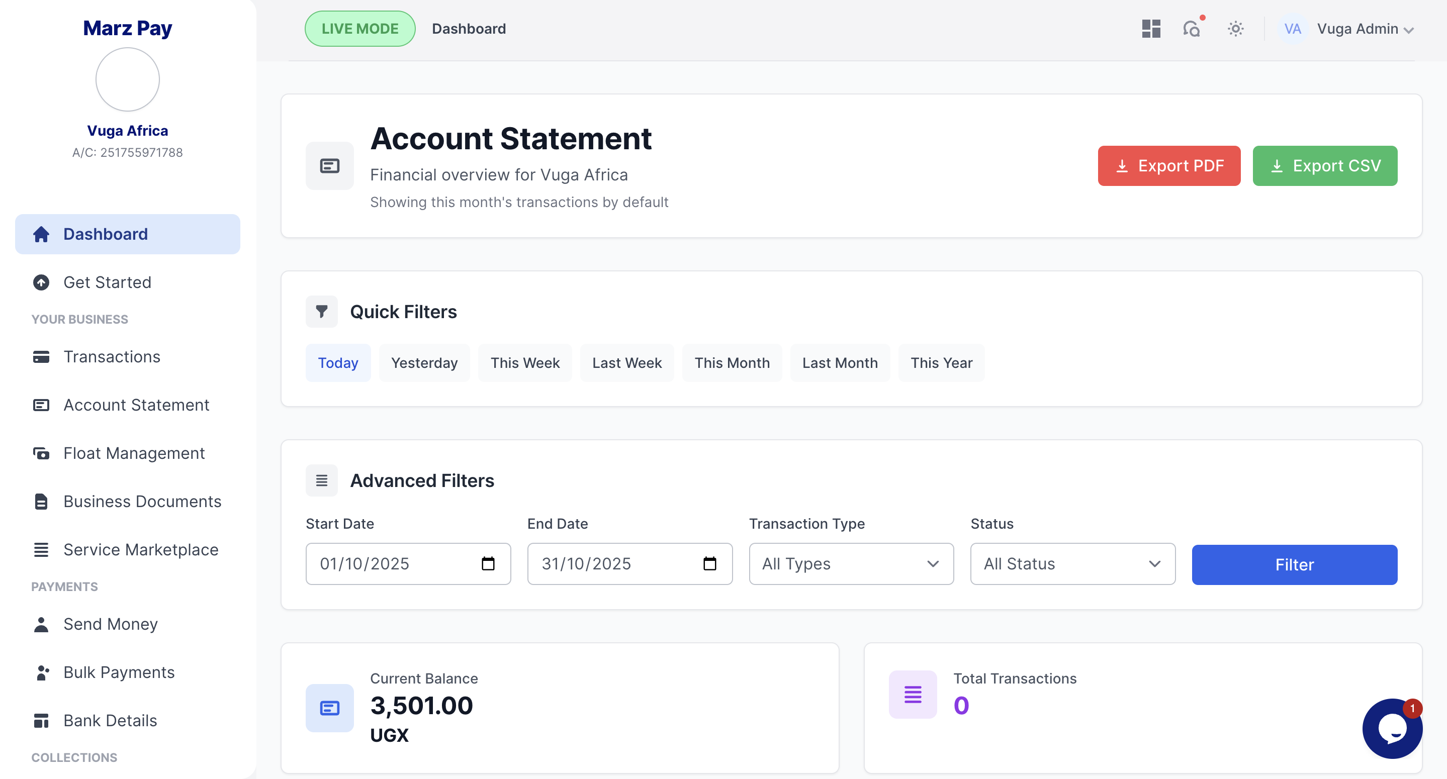 Account Statement System